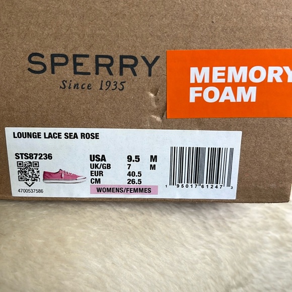 Sperry Woman 9.5 USA , lounge tennis shoes leather lace, sea rose, new with box - Picture 4 of 11